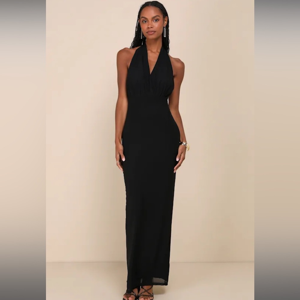 Lulus Black Halter Dress
